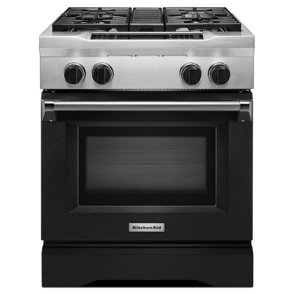 KitchenAid 30-inch Freestanding Dual-Fuel Range with Even-Heat™ KDRS407VBK IMAGE 1