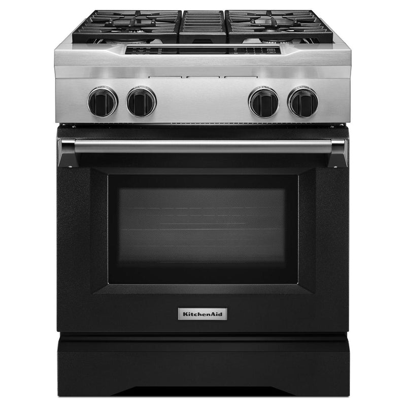 KitchenAid 30-inch Freestanding Dual-Fuel Range with Even-Heat™ KDRS407VBK IMAGE 1