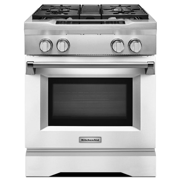 KitchenAid 30-inch Freestanding Dual-Fuel Range with Even-Heat™ KDRS407VMW IMAGE 1