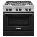 KitchenAid 36-inch Freestanding Dual-Fuel Range with Even-Heat™ KDRS467VBK IMAGE 1