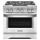 KitchenAid 36-inch Freestanding Dual-Fuel Range with Even-Heat™ KDRS467VMW IMAGE 1