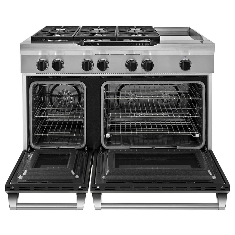 KitchenAid 48-inch Freestanding Dual-Fuel Range with Even-Heat™ KDRS483VBK IMAGE 2