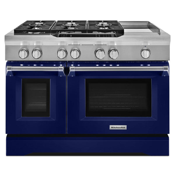 KitchenAid 48-inch Freestanding Dual-Fuel Range with Even-Heat™ KDRS483VBU IMAGE 1