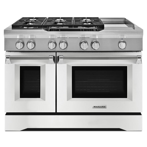 KitchenAid 48-inch Freestanding Dual-Fuel Range with Even-Heat™ KDRS483VMW IMAGE 1