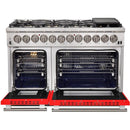 Forno Capriasca Alta Qualita 48-inch Freestanding Dual Fuel Range with Convection Technology FFSGS6187-48 (Red)FFSGS618748RED