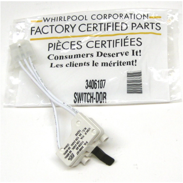 Dryer Door Switch Whirlpool (WP3406107)