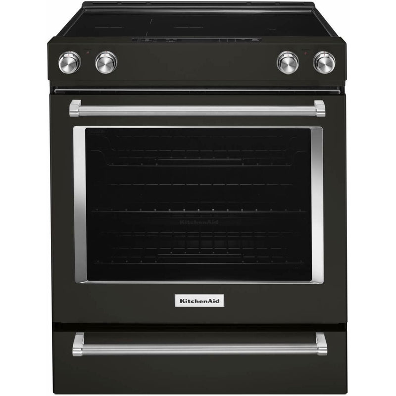 KitchenAid 30-inch Slide-In Electric Range with Even-Heat™ True Convection KSEG700EBS IMAGE 1