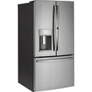 GE Profile 36-inch, 22.1 cu.ft. Counter-Depth French 3-Door Refrigerator with External Water and Ice Dispensing System PYD22KSLSSPYD22KSLSS