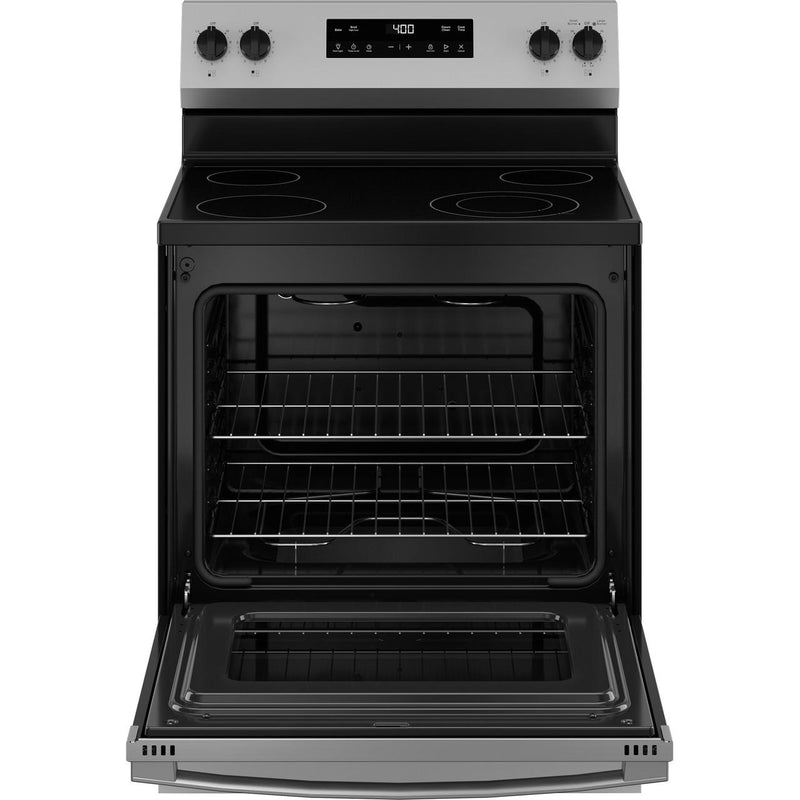 GE 30-inch Freestanding Electric Range with Steam Clean GRF400SVSS
