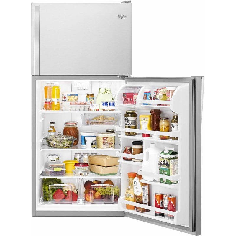 Whirlpool 30-inch, 18.2 cu.ft. Freestanding Top Freezer Refrigerator with Flexi-Slide™ Bin WRT318FZDM