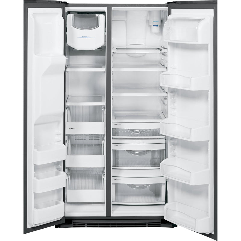 GE Profile 36-inch, 25.3 cu. ft. Side-by-Side Refrigerator with Ice and Water Dispensing System PSE25KBLTS IMAGE 2