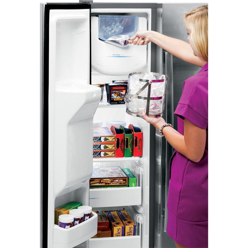 GE Profile 36-inch, 25.3 cu. ft. Side-by-Side Refrigerator with Ice and Water Dispensing System PSE25KBLTS IMAGE 9