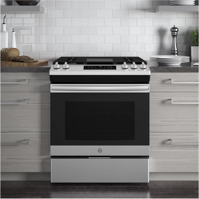 GE 30 in. 5.0 cu. ft. Freestanding Gas Range in Stainless Steel with Griddle  JGBS66REKSS - The Home Depot