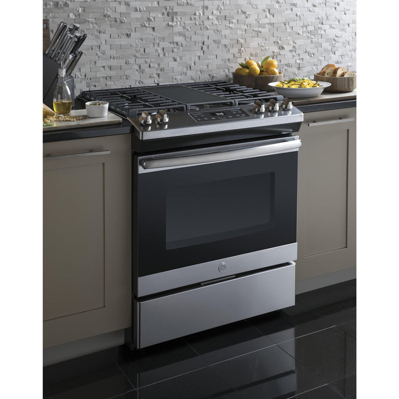 GE 30 in. 5.0 cu. ft. Freestanding Gas Range in Stainless Steel with Griddle  JGBS66REKSS - The Home Depot