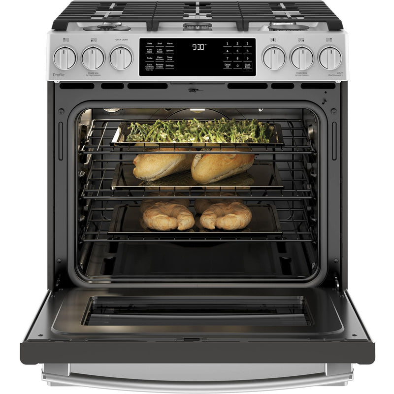 GE Profile 30-inch Slide-In Gas Range with Convection Technology PGS930SELSS IMAGE 5