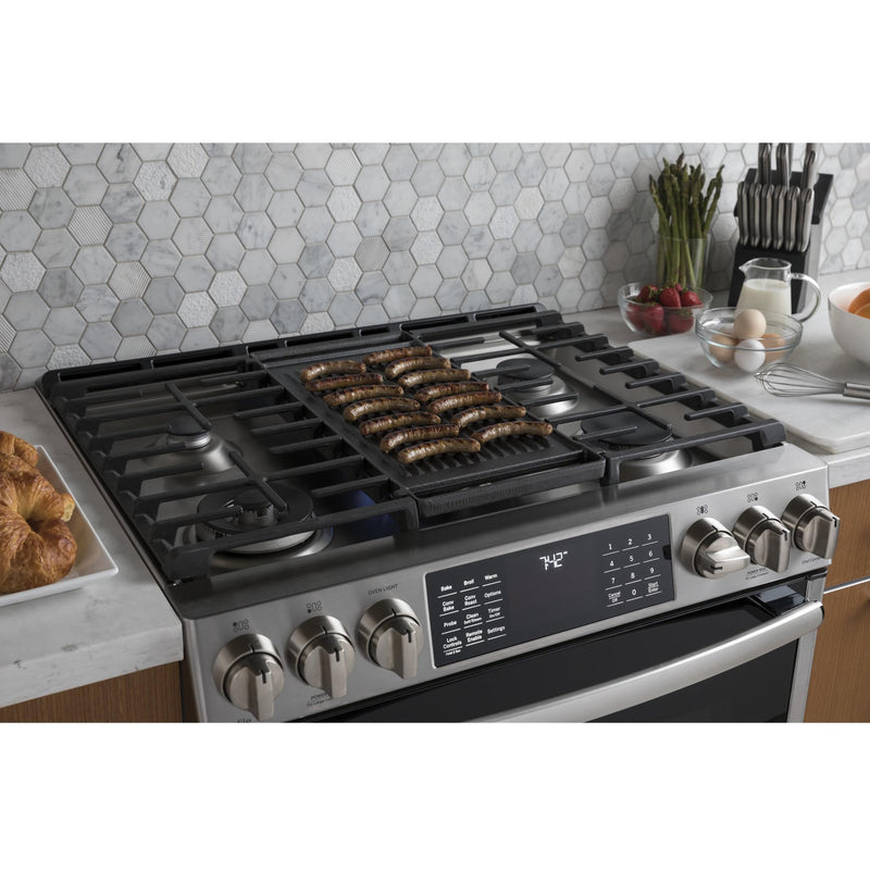 GE Profile 30-inch Slide-In Gas Range with Convection Technology PGS930SELSS IMAGE 9