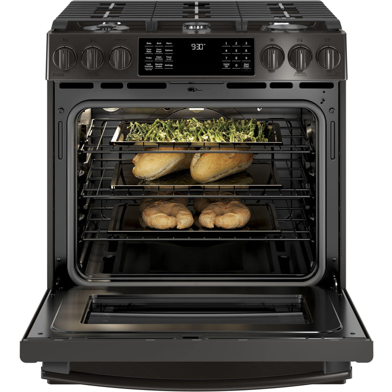 GE Profile 30-inch Slide-In Gas Range with Convection Technology PGS930BELTS IMAGE 5