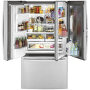 GE Profile 36-inch, 22.1 cu.ft. Counter-Depth French 3-Door Refrigerator with External Water and Ice Dispensing System PYD22KSLSS IMAGE 3