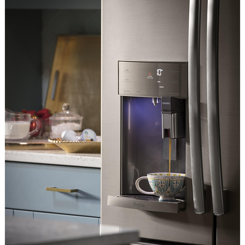 GE Profile 36-inch, 27.8 cu.ft. Freestanding French 3-Door Refrigerator with Keurig® K-Cup® Brewing System PFE28PMKES IMAGE 20