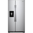Whirlpool 36-inch, 24.5 cu. ft. Freestanding Side-by-Side Refrigerator with Exterior Ice and Water Dispenser with EveryDrop™ Water Filtration (Fingerprint-Resistant Stainless)WRS335SDHM