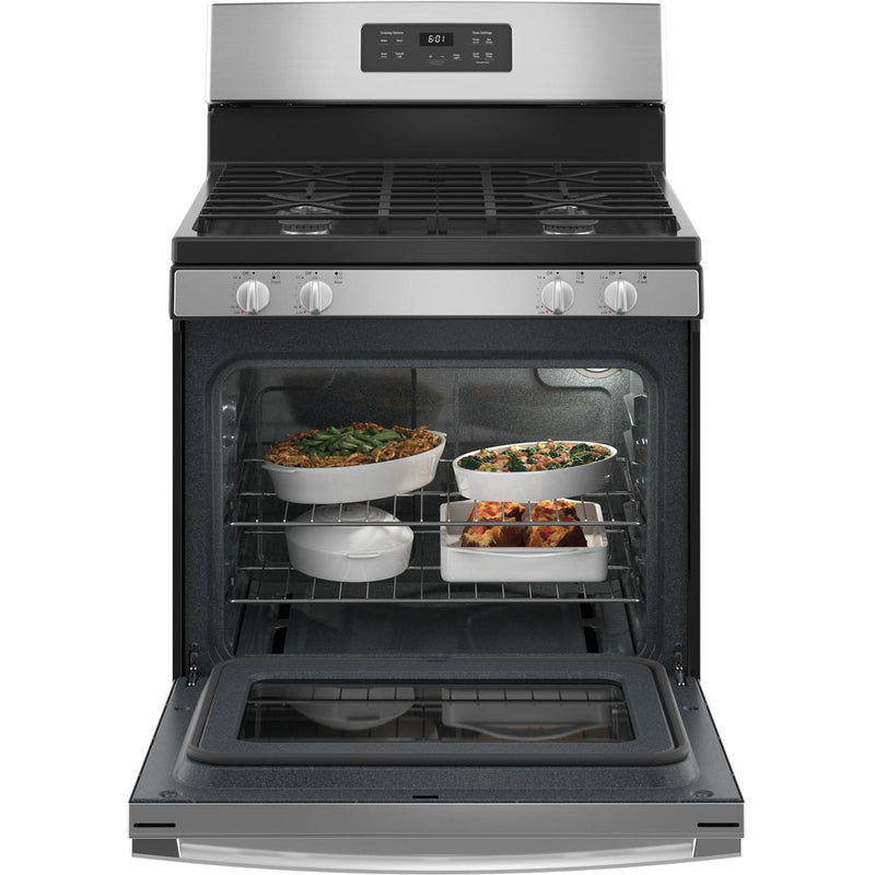 GE 30-inch Freestanding Gas Range with Precise Simmer Burner JGBS61RPSS