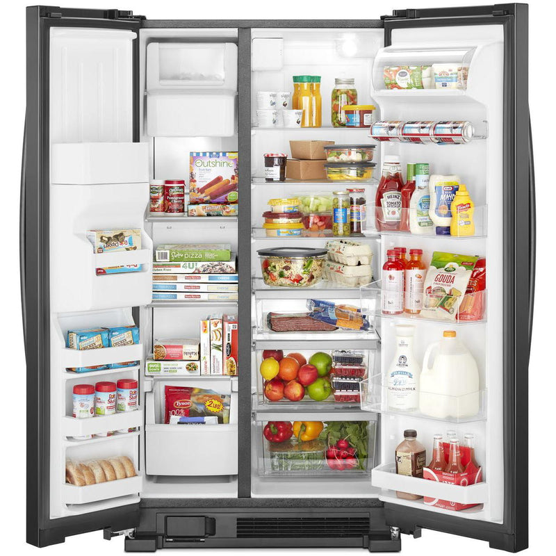 Whirlpool 36-inch, 24.5 cu. ft. Side-by-Side Freestanding Refrigerator with Exterior Ice and Water Dispenser with EveryDrop™ Water Filtration WRS555SIHB IMAGE 2