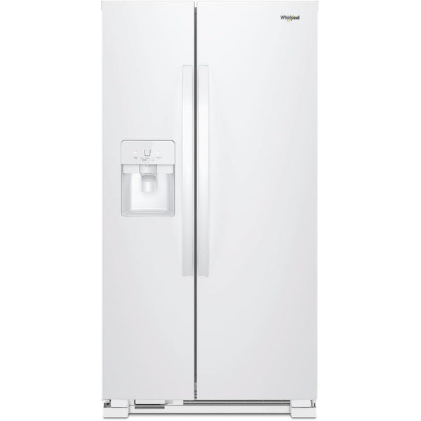 Whirlpool 36-inch, 24.5 cu. ft. Side-by-Side Freestanding Refrigerator with Exterior Ice and Water Dispenser with EveryDrop™ Water Filtration WRS555SIHW IMAGE 1