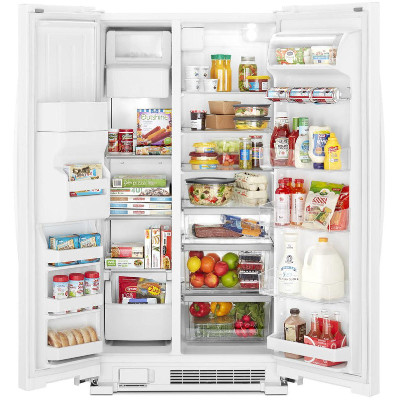 Whirlpool 36-inch, 24.5 cu. ft. Side-by-Side Freestanding Refrigerator with Exterior Ice and Water Dispenser with EveryDrop™ Water Filtration WRS555SIHW IMAGE 9