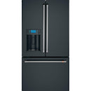 Caf? 36-inch, 22.2 cu.ft. Counter-Depth French 3-Door Refrigerator with Hot Water Dispenser (Matte Black/Brushed Stainless) CYE22TP3MD1 (CYE22TP3MD1)