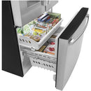 GE 36-inch, 25.6 cu.ft. Freestanding French 3-Door Refrigerator with Multiflow Air System GFE26JYMFS
