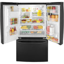 GE 36-inch, 25.6 cu. ft. French 3-Door Refrigerator GFE26JGMBB