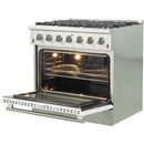 Forno Galiano Alta Qualita 36-inch Freestanding Gas Range with Convection Technology FFSGS6244-36WHTFFSGS624436WHT