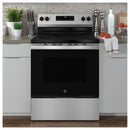 GE 30-inch Freestanding Electric Range with Steam Clean GRF400SVSS