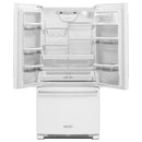 KitchenAid 33-inch, 22 cu. ft. Freestanding French 3-Door Refrigerator with Internal Water Dispenser KRFF302EWH