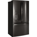 GE Profile 36-inch, 22.2 cu.ft. Counter-Depth French 3-Door Refrigerator with Water and Ice Dispensing System PYE22KBLTSPYE22KBLTS