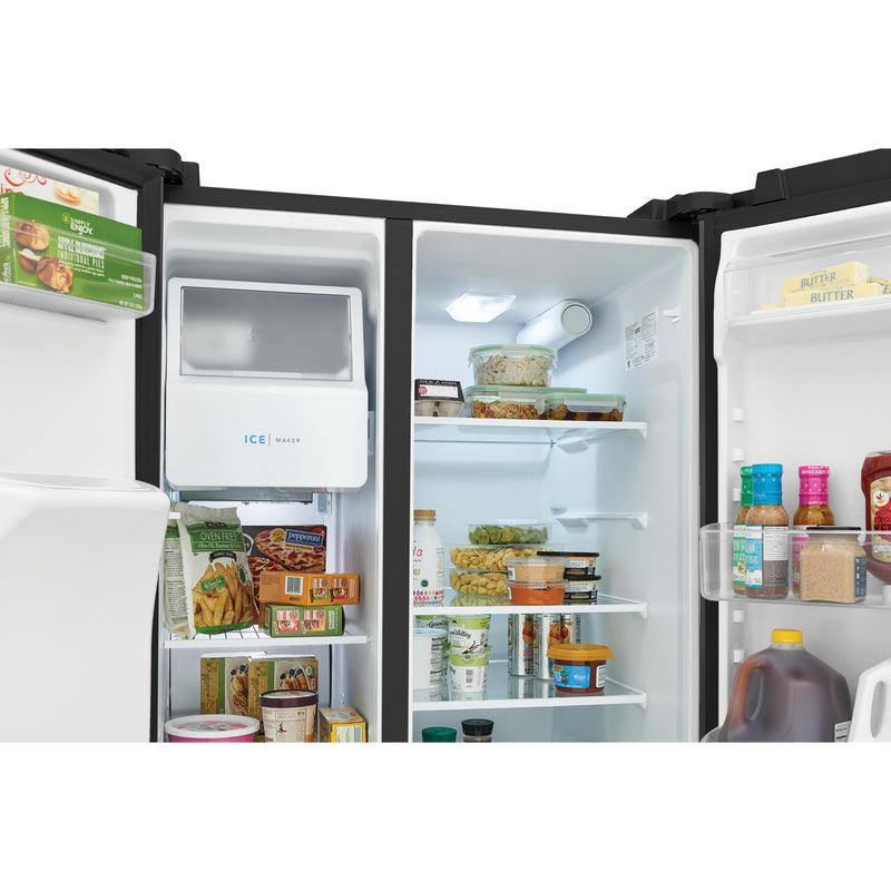 Frigidaire 36-inch, 25.6 cu.ft. Freestanding Side-by-Side Refrigerator with Ice and Water Dispensing System FRSS2623AB