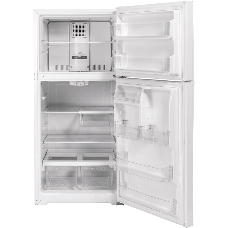 GE 30-inch, 19.2 cu.ft. Freestanding Top Freezer Refrigerator with LED Lighting GTS19KGNRWW