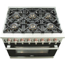 Forno Capriasca Alta Qualita 36-inch Freestanding Dual Fuel Range with Convection Technology FFSGS6187-36 (Black)FFSGS618736BLK