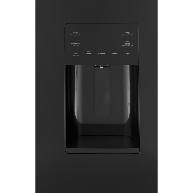 GE 36-inch, 25.6 cu. ft. French 3-Door Refrigerator GFE26JGMBB