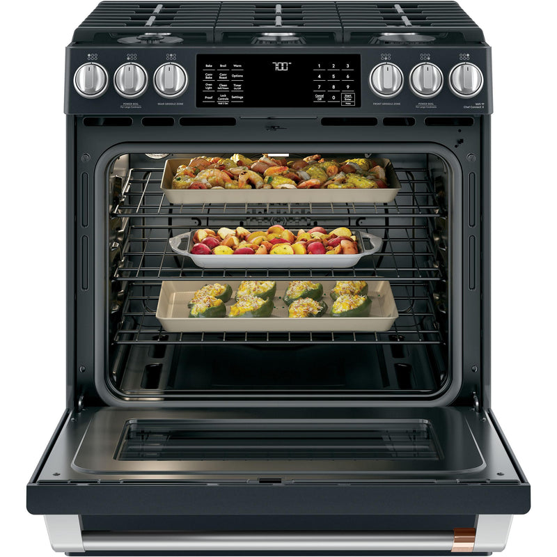 Café 30-inch Slide-In Gas Range with Warming Drawer CGS700P3MD1