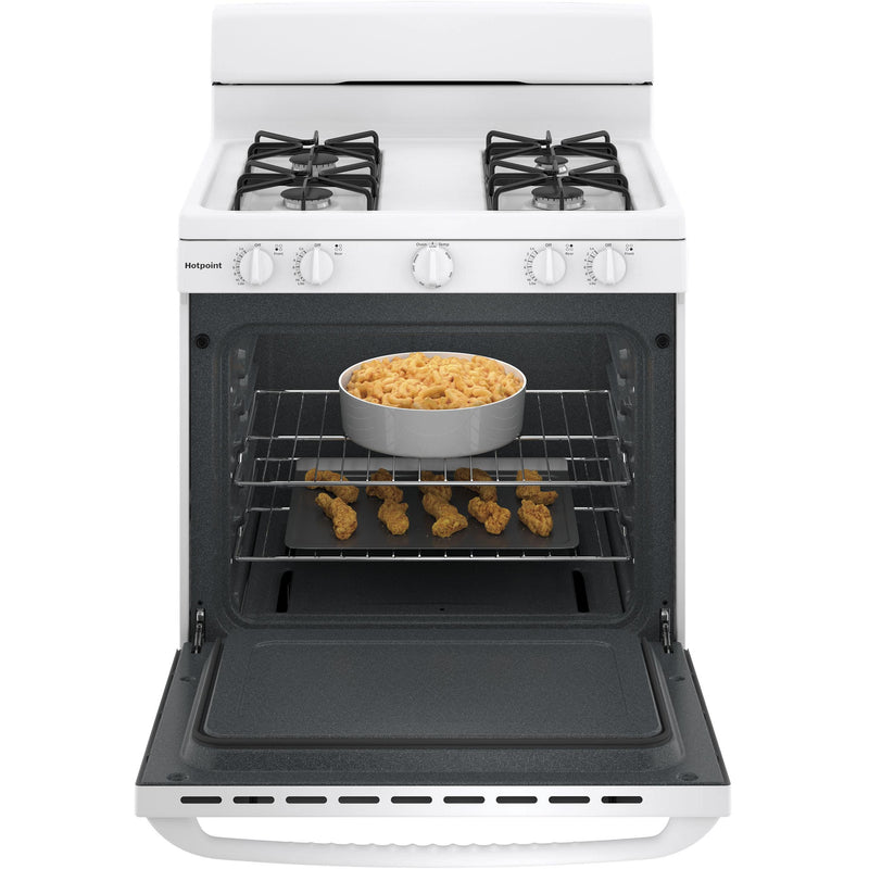 Hotpoint 30-inch Freestanding Gas Range RGBS300DMWW IMAGE 5