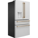Caf? 36-inch, 22.3 cu.ft. Counter-Depth French 4-Door Refrigerator with Wi-Fi (Matte White/Brushed Bronze) CXE22DP4PW2 (CXE22DP4PW2)