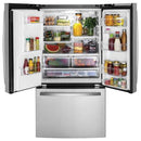 GE 36-inch, 25.6 cu.ft. Freestanding French 3-Door Refrigerator with Multiflow Air System GFE26JYMFS (GFE26JYMFS)