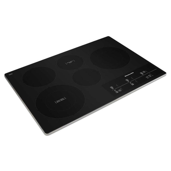 KitchenAid 30-inch Built-in Electric Cooktop with Even-Heat™ UltraPower™ Element KCES950HSS IMAGE 1