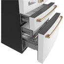 Caf? 36-inch, 22.3 cu.ft. Counter-Depth French 4-Door Refrigerator with Wi-Fi (Matte White/Brushed Bronze) CXE22DP4PW2 (CXE22DP4PW2)