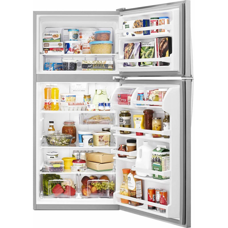 Whirlpool 30-inch, 18.2 cu.ft. Freestanding Top Freezer Refrigerator with Flexi-Slide™ Bin WRT318FZDM