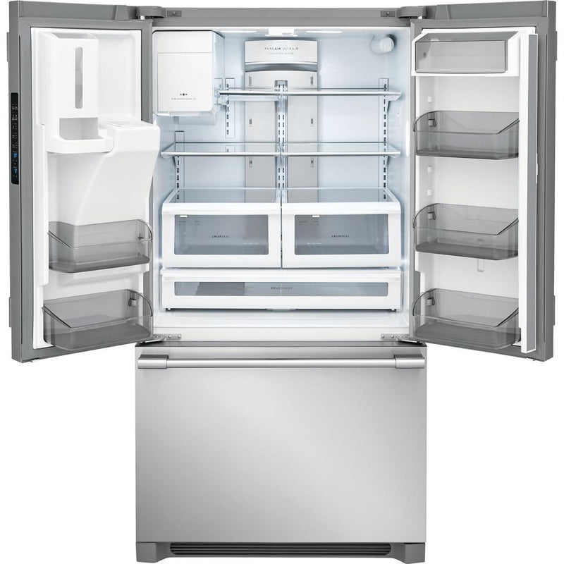 (FPBS2778UF) Frigidaire Professional 36-inch, 27.8 cu.ft. Freestanding French 3-Door Refrigerator with External Water and Ice Dispensing System FPBS2778UF
