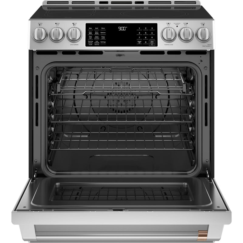 Café 30-inch Slide-in Induction Range with Warming Drawer CHS900P2MS1