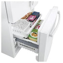 GE 33-inch, 24.8 cu. ft. French 3-Door Refrigerator with Ice and Water (White) GNE25JGKWW (GNE25JGKWW)