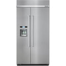 KitchenAid 42-inch, 25.5 cu.ft. Built-in Side-by-Side Refrigerator with Ice and Water Dispensing System KBSD602ESSKBSD602ESS